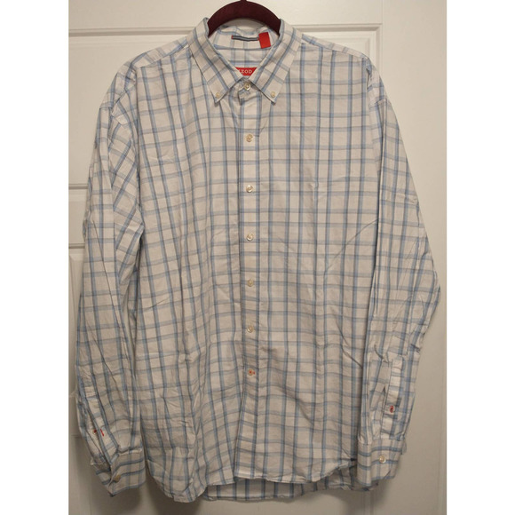 Izod Button Down Shirt. Men's XXL. White Black/Blue Stripes - Picture 1 of 6